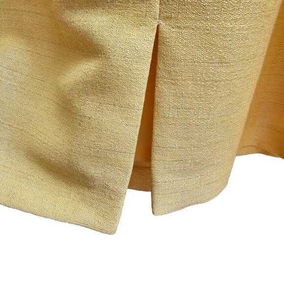 Antonio Melani Yellow and Silver Classic Sleeveless Dress with Belt, Size Medium - Picture 10 of 13